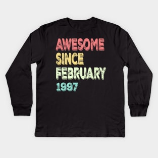 awesome since february 1997 Kids Long Sleeve T-Shirt